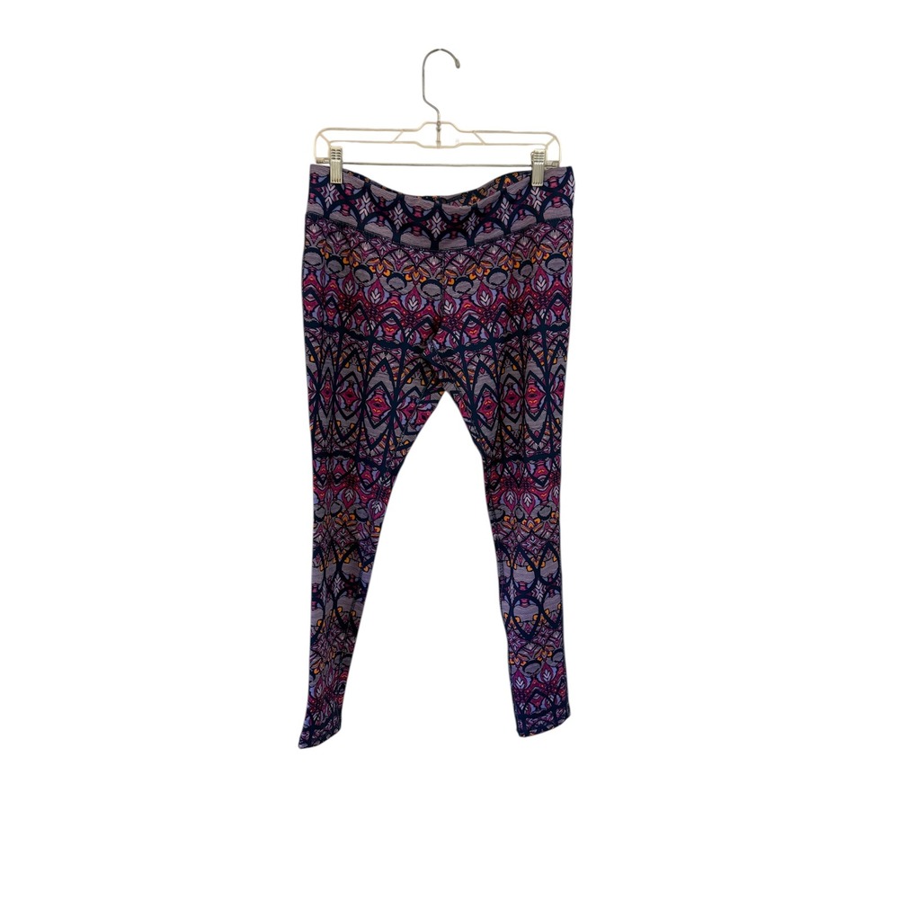 Mossimo Supply Co Womens L G Leggings Geometric Print Blue Pink Orange Stretch